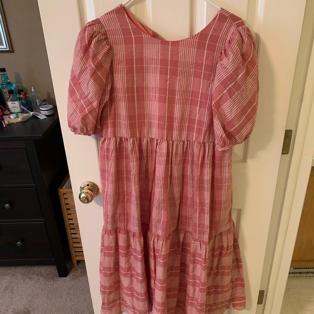 English Factory Plaid Midi Dress